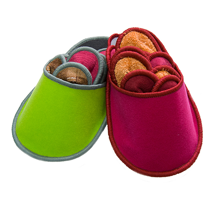 Комплект тапочек домашних "Гости на пороге", 3 пары тапок, от 38 до 43 размера МИКС