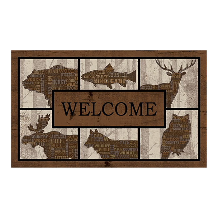 Коврик придверный Woodland Words Blocks, 46х76 см, "сезон охоты"