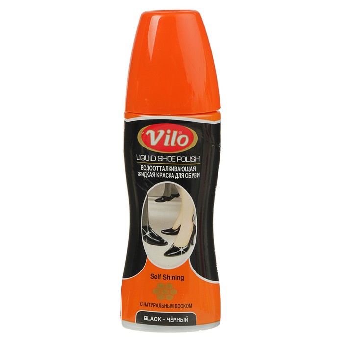 Жидкая крем-краска для обуви Vilo, черный, 80 мл