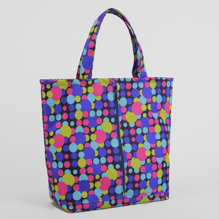 Сумка пляжная, 1 отдел на молнии, наружный карман, цвет фиолетовый/розовый