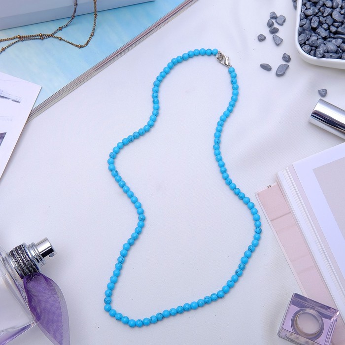 Бусы шар №4 "Бирюза", 45см