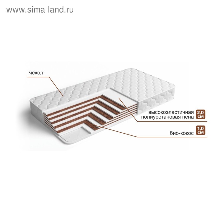 цена Матрас «Эко Торта Люкс», размер 90х195 см, высота 18 см, чехол хлопок