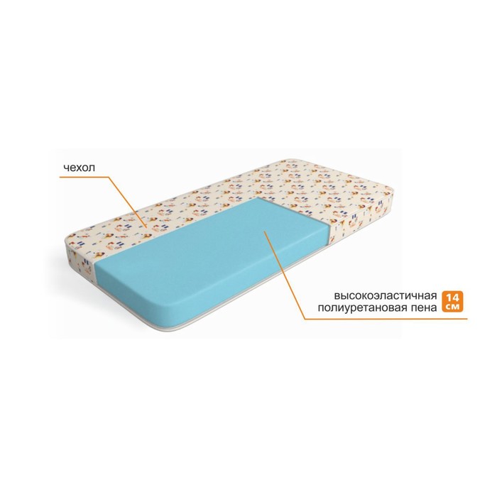 Матрас "Ребятёнок", размер 90х190 см, высота 14 см, трикотаж