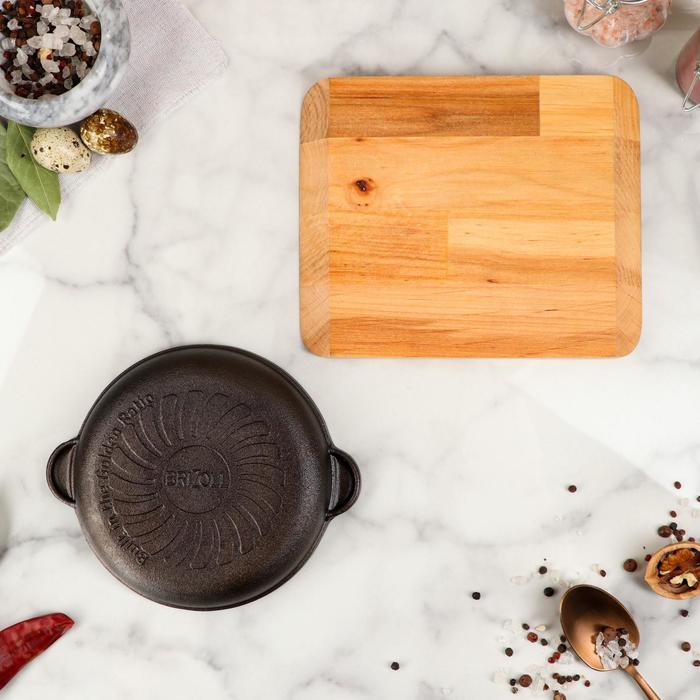 Сковорода чугунная с дощечкой ТМ "BRIZOLL" 140х25мм "ХОРЕКА"