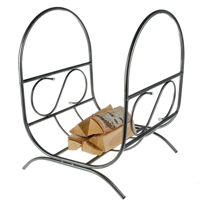 Дровница "Пламя" цвет серебряный антик, 60х40х60см