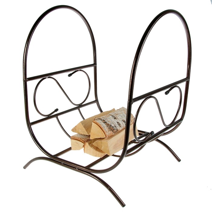 Дровница "Пламя" цвет медный антик, 60х40х60см