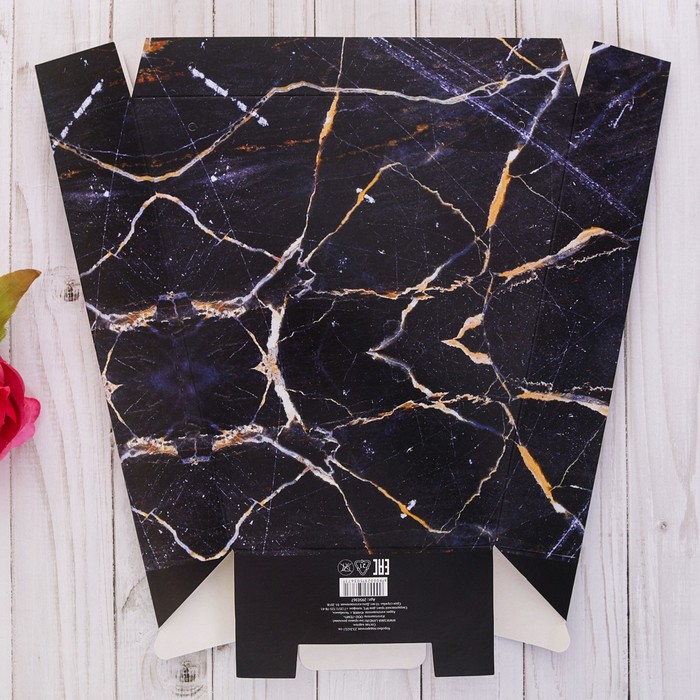 Пакет трапеция «Мрамор», 23 х 23 см