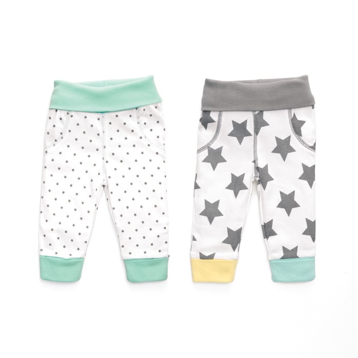 Ползунки детские (2 шт.), рост 68 см, принт горошек+звездочки 90010