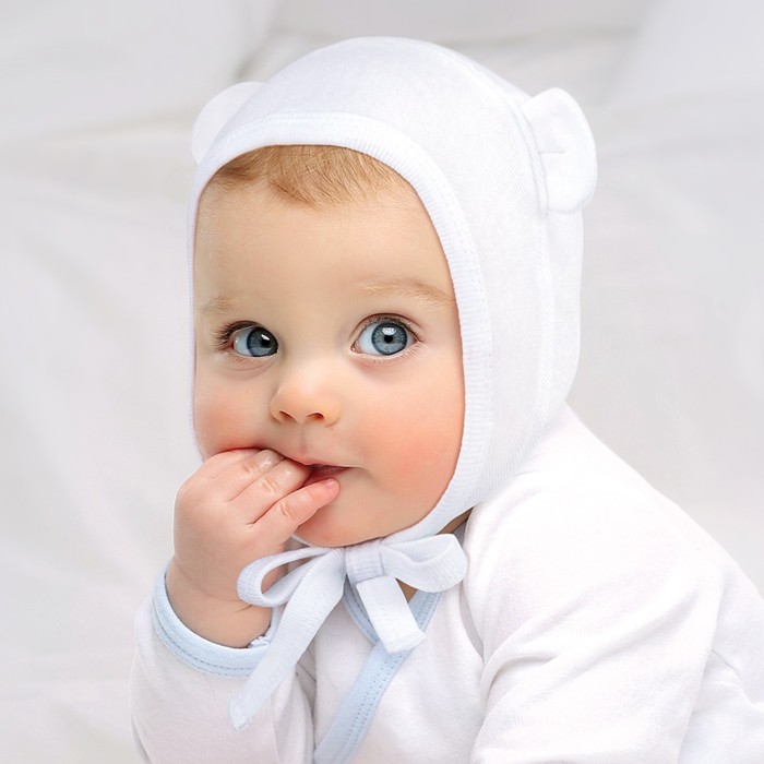 Чепчик (2 шт.) детский, рост 68 см, цвет фиолетовый+белый 90015