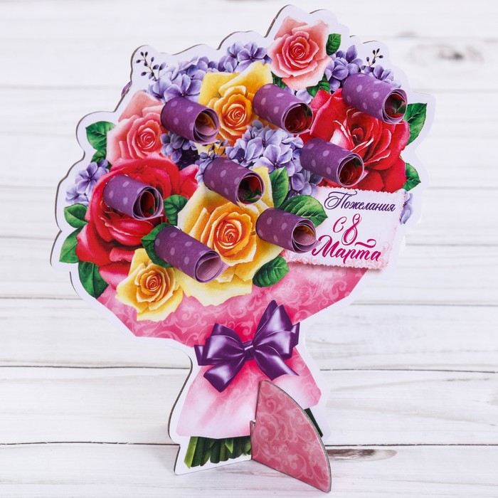 Украшение на стол "Пожелания с 8 Марта"