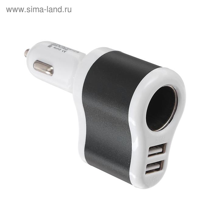 Разветвитель прикуривателя TORSO, USB 1 А / 2.1 А, 60 Вт, 12/24 В, микс