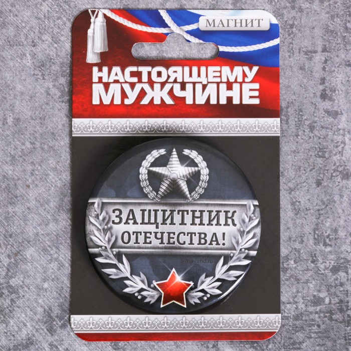 Магнит закатной "Защитник Отечества", 6 см