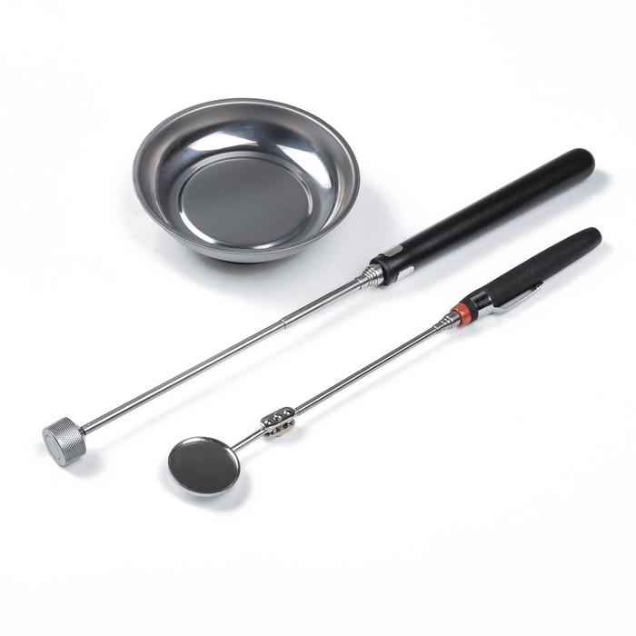 Набор 3в1 магнитная тарелка 105 мм, магнит телескопический 165-855 мм, зеркало досмотра