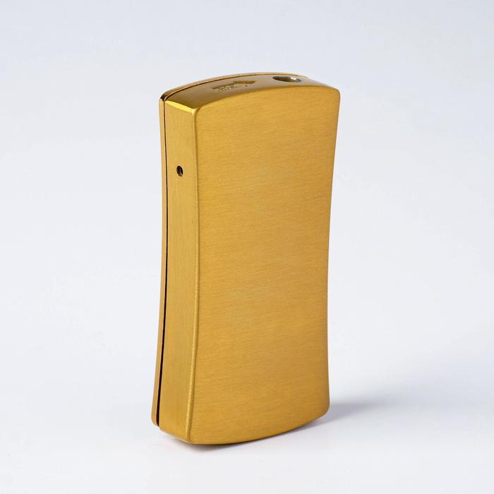 Зажигалка мужская, газ, прямоугольная с вогнутыми боками и кольцом, микс, 3х6.5 см