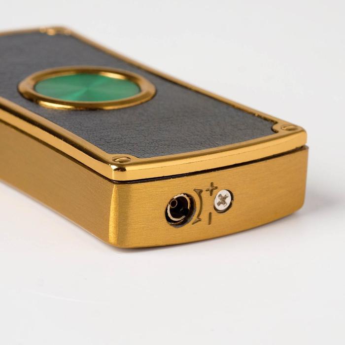 Зажигалка мужская, газ, прямоугольная с вогнутыми боками и кольцом, микс, 3х6.5 см