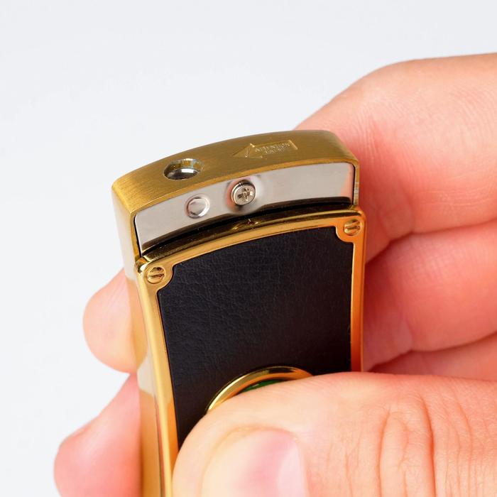 Зажигалка мужская, газ, прямоугольная с вогнутыми боками и кольцом, микс, 3х6.5 см