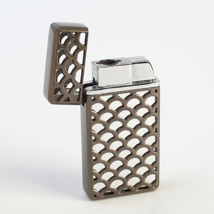 Зажигалка в карт. коробке газ в сеточку, металл, МИКС 3*6см