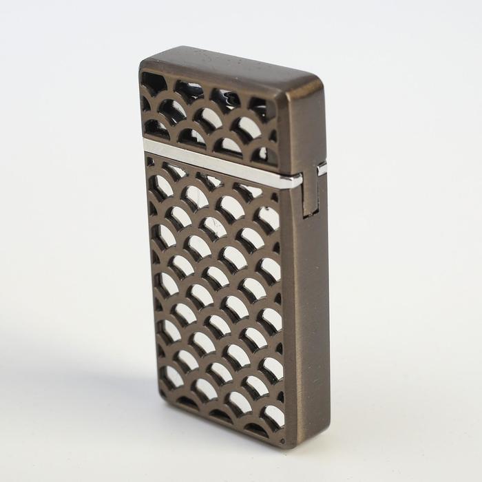 Зажигалка в карт. коробке газ в сеточку, металл, МИКС 3*6см