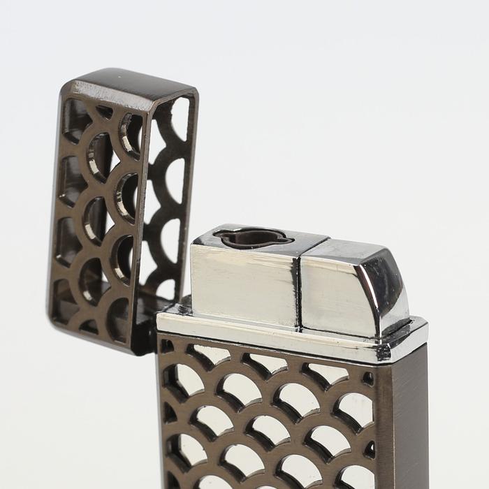Зажигалка в карт. коробке газ в сеточку, металл, МИКС 3*6см