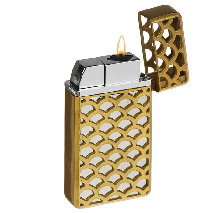 Зажигалка в карт. коробке газ в сеточку, металл, МИКС 3*6см