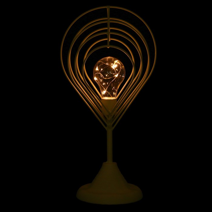 Лампа настольная "Структурность" белая от батареек ААА 35х12х17 см