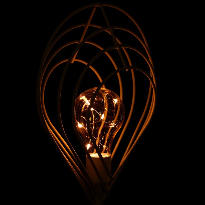 Лампа настольная "Структурность" белая от батареек ААА 35х12х17 см