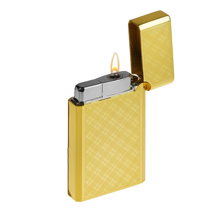 Зажигалка мужская «АК-47», газ, прямоугольная, металл, микс, 3.5х6.5 см