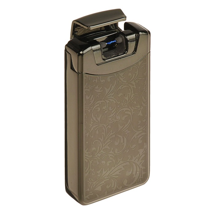 Зажигалка в подарочной коробке, USB, прямоугольная, серый металлик, микс 8,5*12 см 276806