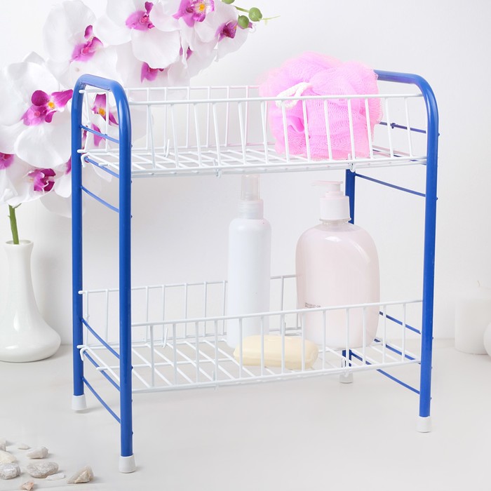 Этажерка 2х-ярусная 33х20х26 см, белая