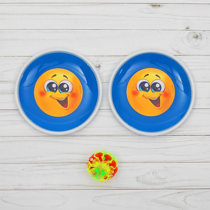 Игра-липучка "Смайлик", набор: 2 тарелки 18 см, шарик