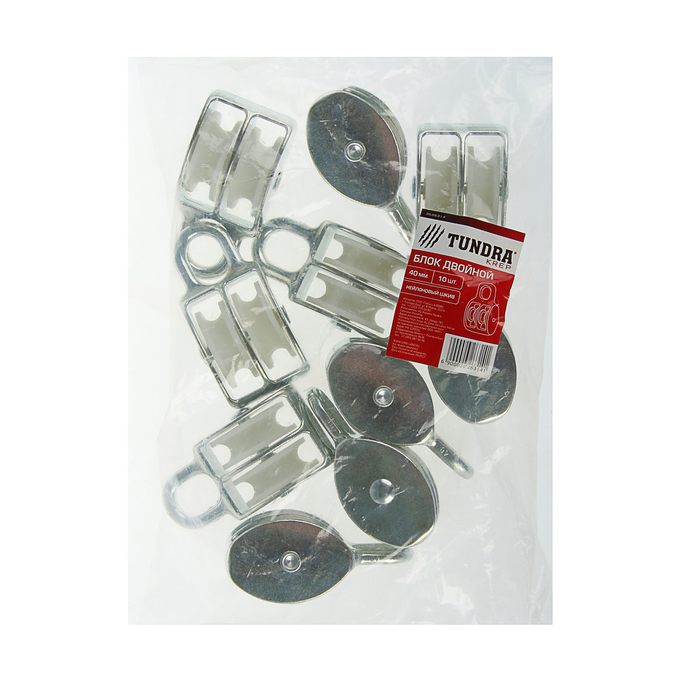 Блок двойной TUNDRA krep, с нейлоновым шкивом, 40 мм