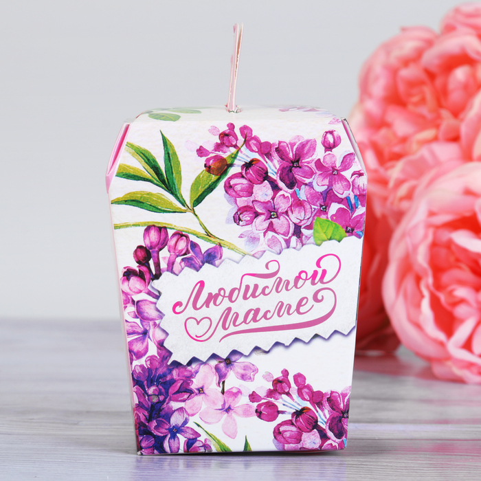 Подсвечник со свечой "Любимой маме"