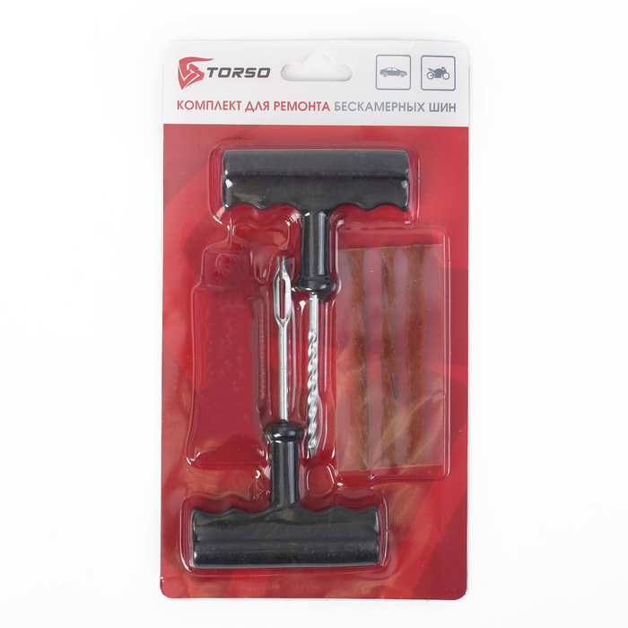 Комплект для ремонта бескамерных шин TORSO TR-02, инструмент, жгуты