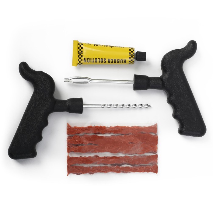 Комплект для ремонта бескамерных шин TORSO TR-03, инструмент, жгуты, клей