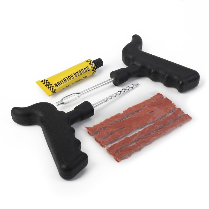 Комплект для ремонта бескамерных шин TORSO TR-03, инструмент, жгуты, клей