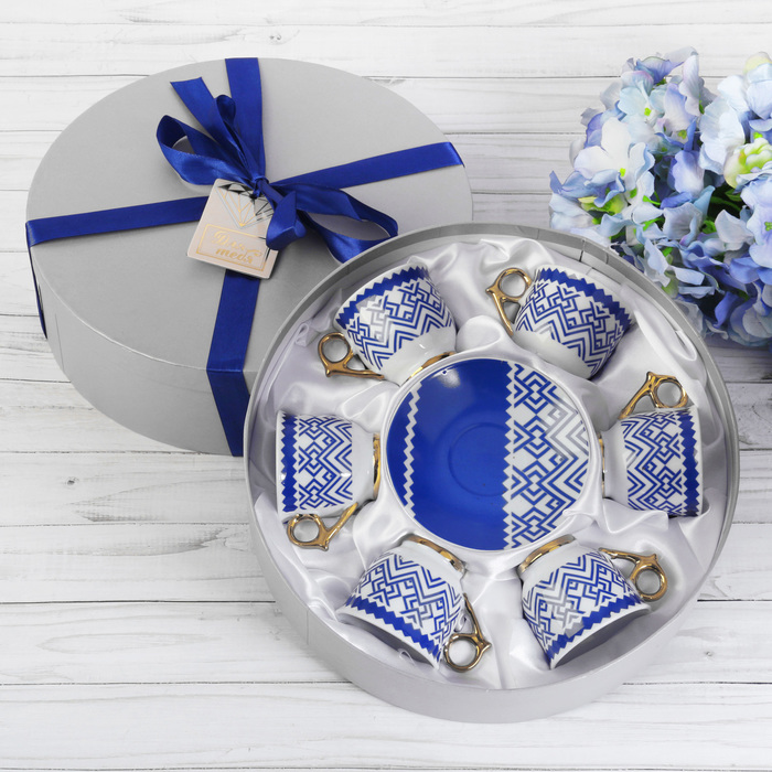 Сервиз "Геометрия" кружка 80 мл, блюдце 6 шт.