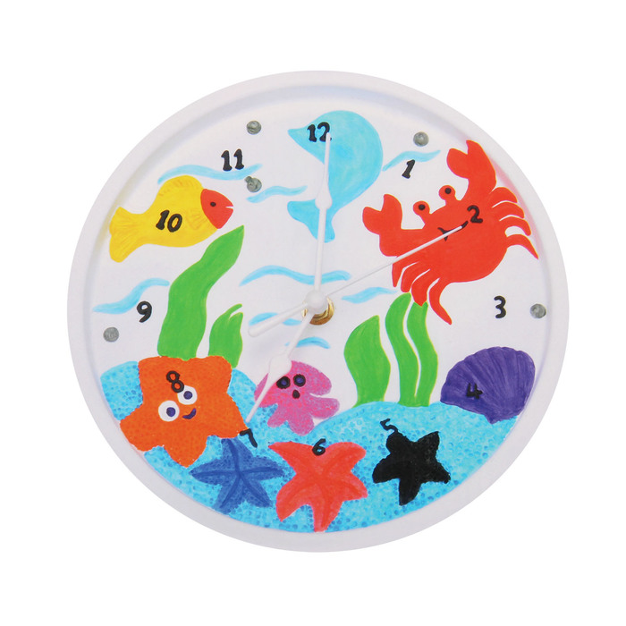 Роспись по гипсу, серия создай часы "Морские обитатели", краски 8 цветов по 2 мл