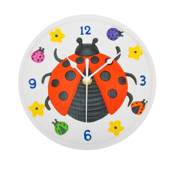 Роспись по гипсу, серия создай часы "Божья коровка", краски 8 цветов по 2 мл