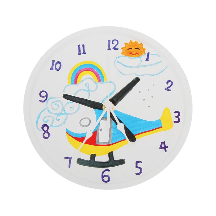 Роспись по гипсу, серия создай часы "Вертолет", краски 8 цветов по 2 мл