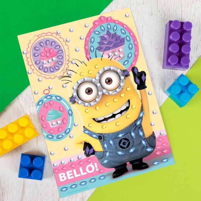 Аппликация форменными стразами "Пирожное", Гадкий Я