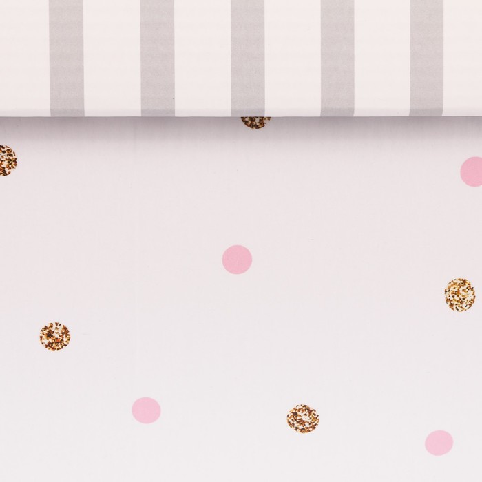 Складная коробка с PVC окошком «В горошек», 34 х 23 х 15 см