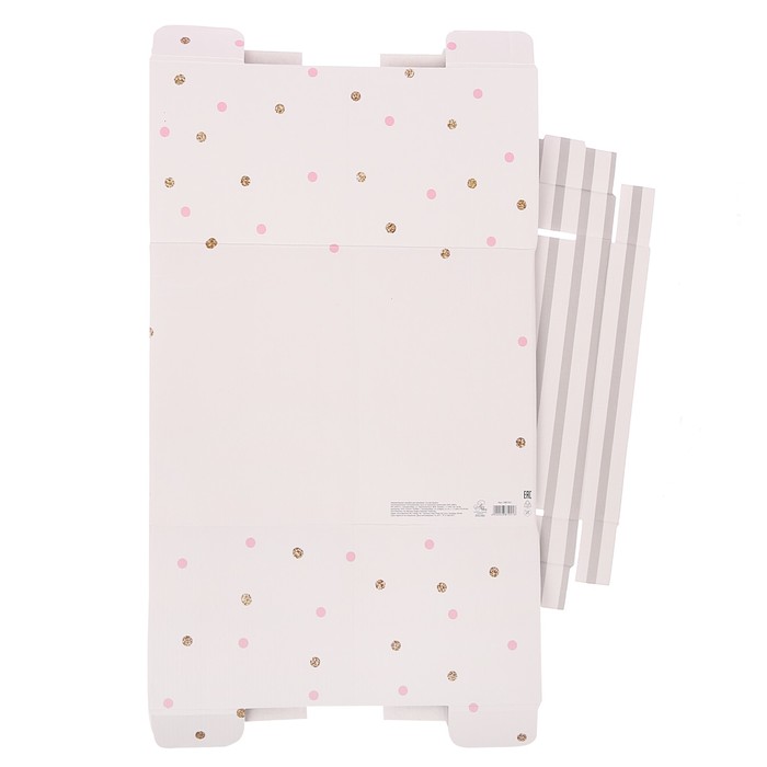 Складная коробка с PVC окошком «В горошек», 34 х 23 х 15 см