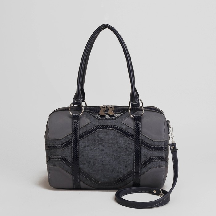 Сумка женская, отдел на молнии, наружный карман, длинный ремень, цвет синий