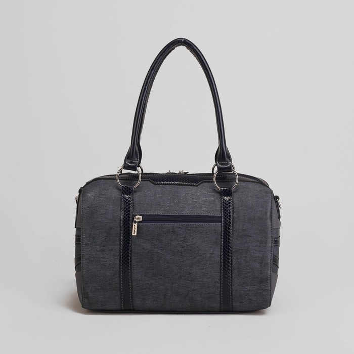 Сумка женская, отдел на молнии, наружный карман, длинный ремень, цвет синий