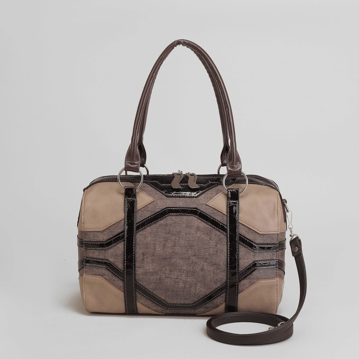 Сумка женская, отдел на молнии, наружный карман, длинный ремень, цвет коричневый