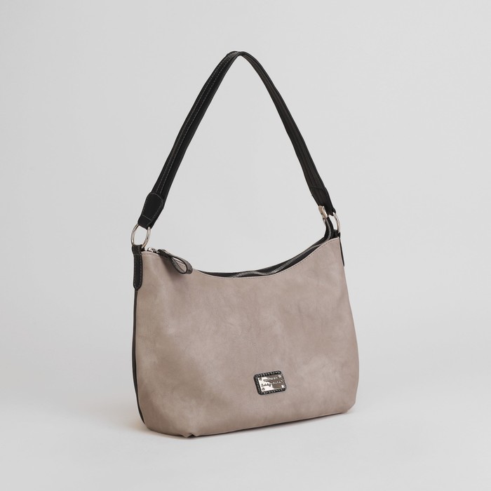 Сумка женская на молнии, 1 отдел, наружный карман, цвет серый