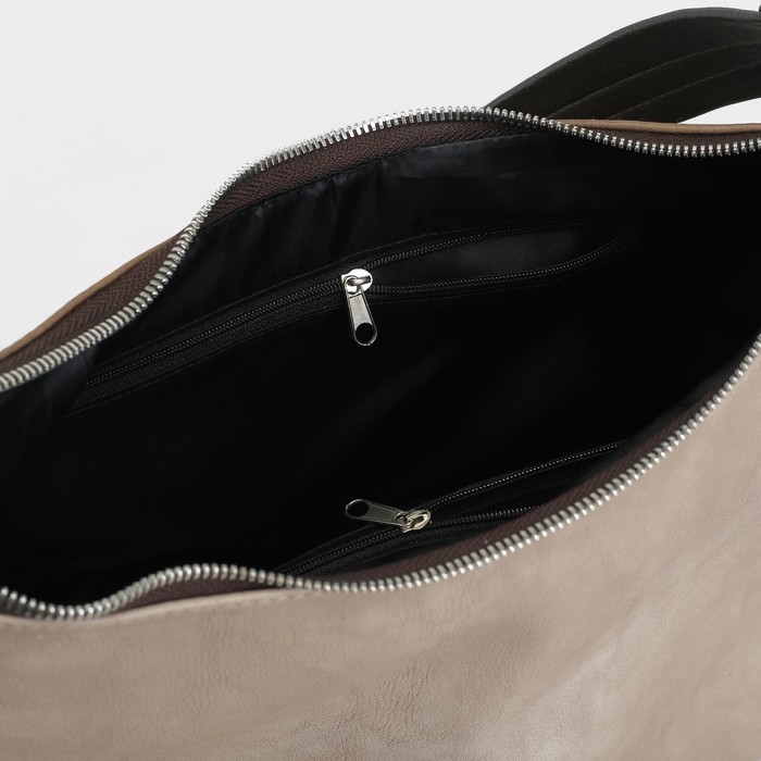 Сумка женская, отдел на молнии, наружный карман, цвет коричневый