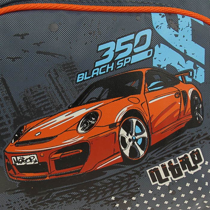 Ранец Стандарт раскладной Stavia 37*26*15 мал "Рейсинг", серый 7626