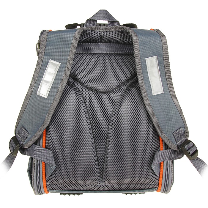 Ранец Стандарт раскладной Stavia 37*26*15 мал "Рейсинг", серый 7626