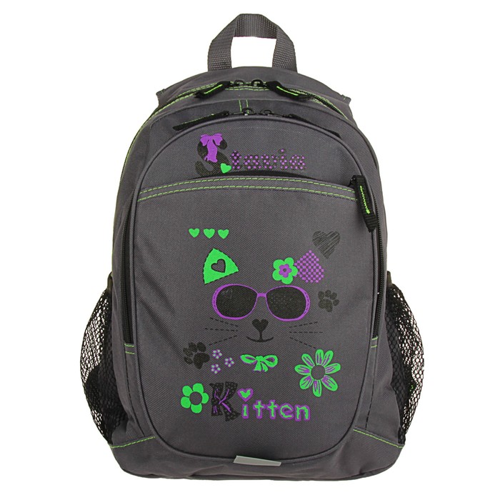 Рюкзак молодежный эргономичная спинка Stavia 41*27*15 «Очки», серый/лиловый/зелёный 67126